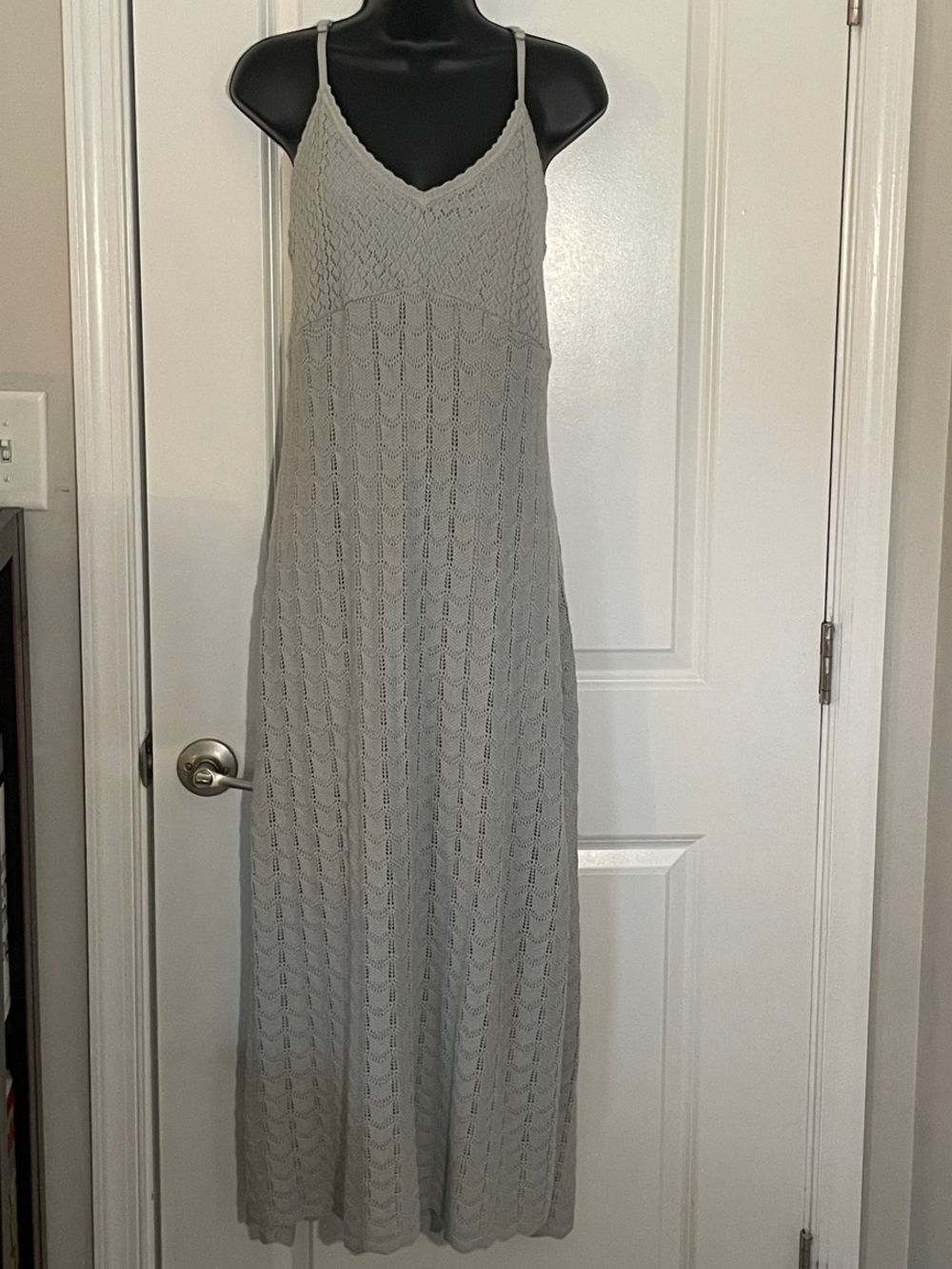 NWT Hollister Light Gray Knit Maxi Dress with Spaghetti Straps Sz XL
